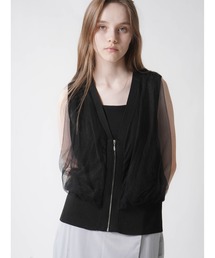 TULLE DOCKING KNIT VEST