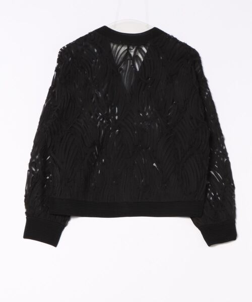 PICCIN（ピッチン）の「チュール刺繍カーディガン（Tシャツ/カットソー・レディース・ブラック/アイボリー・M）」の3枚目の写真