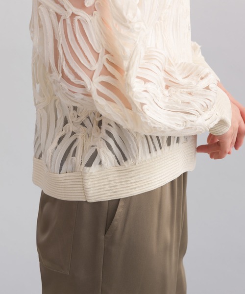 PICCIN（ピッチン）の「チュール刺繍カーディガン（Tシャツ/カットソー・レディース・ブラック/アイボリー・M）」の18枚目の写真