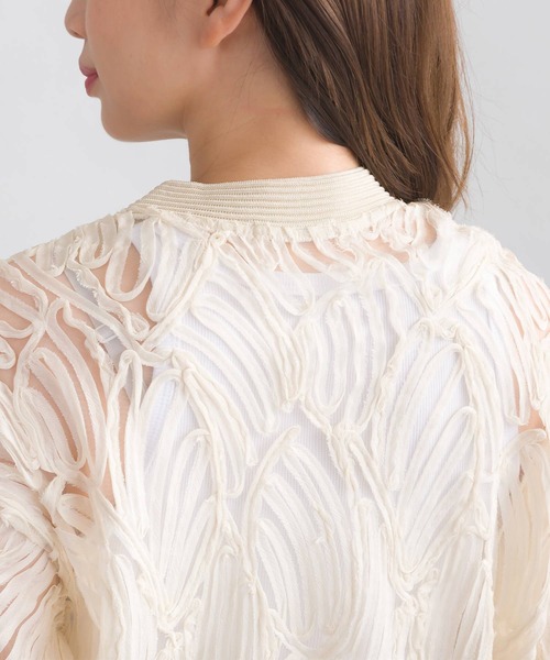 PICCIN（ピッチン）の「チュール刺繍カーディガン（Tシャツ/カットソー・レディース・ブラック/アイボリー・M）」の16枚目の写真