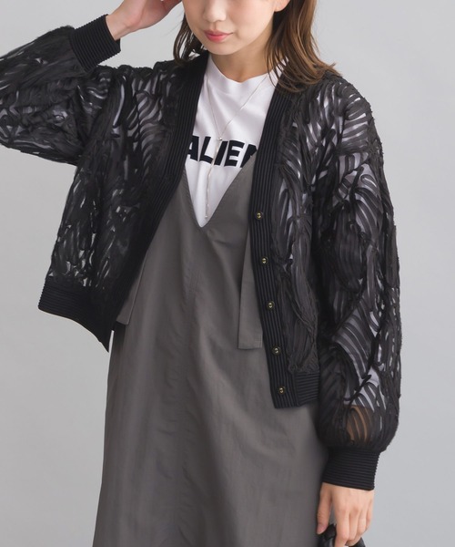 PICCIN（ピッチン）の「チュール刺繍カーディガン（Tシャツ/カットソー・レディース・ブラック/アイボリー・M）」の11枚目の写真