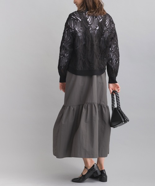 PICCIN（ピッチン）の「チュール刺繍カーディガン（Tシャツ/カットソー・レディース・ブラック/アイボリー・M）」の14枚目の写真