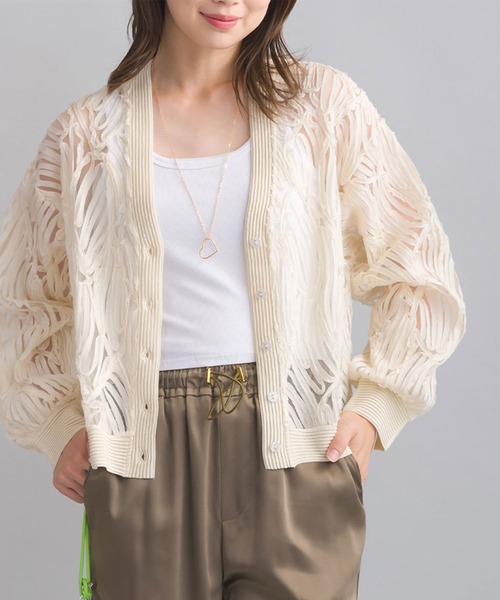 PICCIN（ピッチン）の「チュール刺繍カーディガン（Tシャツ/カットソー・レディース・ブラック/アイボリー・M）」の20枚目の写真