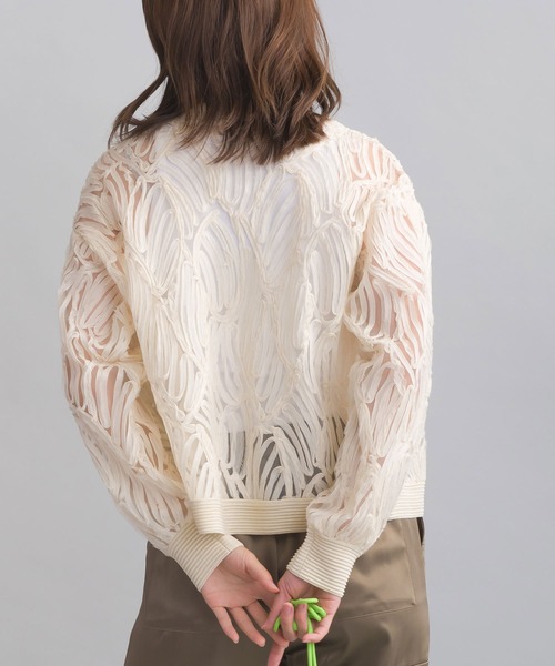 PICCIN（ピッチン）の「チュール刺繍カーディガン（Tシャツ/カットソー・レディース・ブラック/アイボリー・M）」の22枚目の写真