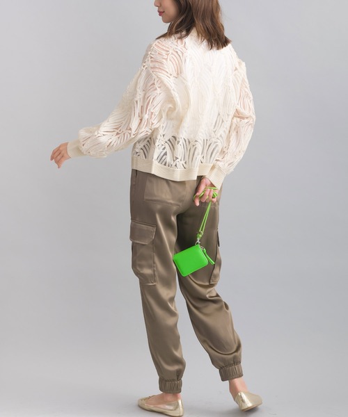 PICCIN（ピッチン）の「チュール刺繍カーディガン（Tシャツ/カットソー・レディース・ブラック/アイボリー・M）」の7枚目の写真