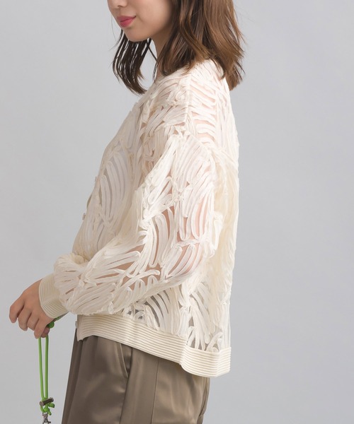 PICCIN（ピッチン）の「チュール刺繍カーディガン（Tシャツ/カットソー・レディース・ブラック/アイボリー・M）」の21枚目の写真