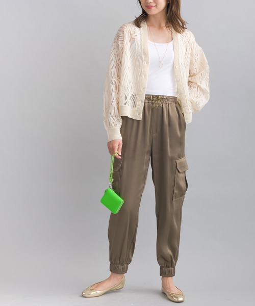 PICCIN（ピッチン）の「チュール刺繍カーディガン（Tシャツ/カットソー・レディース・ブラック/アイボリー・M）」の5枚目の写真