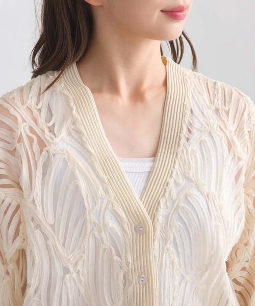 PICCIN（ピッチン）の「チュール刺繍カーディガン（Tシャツ/カットソー・レディース・ブラック/アイボリー・M）」の15枚目の写真