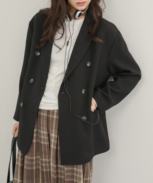 Birthday room(バースデイルーム)の「〈セットアップ対応〉オーバーサイズテーラードジャケット / over size tailored jacket(テーラードジャケット・レディース・ブラック/グレー・FREE)」の2枚目の写真