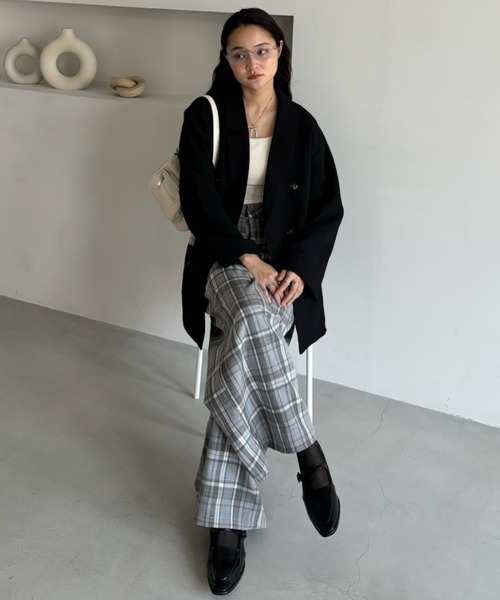 Birthday room(バースデイルーム)の「〈セットアップ対応〉オーバーサイズテーラードジャケット / over size tailored jacket(テーラードジャケット・レディース・ブラック/グレー・FREE)」の6枚目の写真