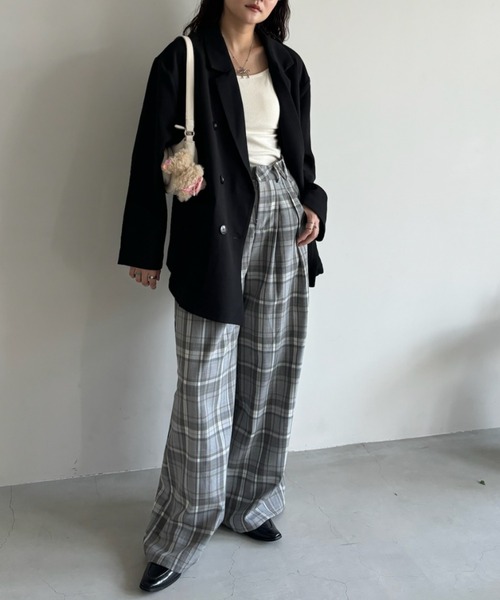 Birthday room(バースデイルーム)の「〈セットアップ対応〉オーバーサイズテーラードジャケット / over size tailored jacket(テーラードジャケット・レディース・ブラック/グレー・FREE)」の7枚目の写真