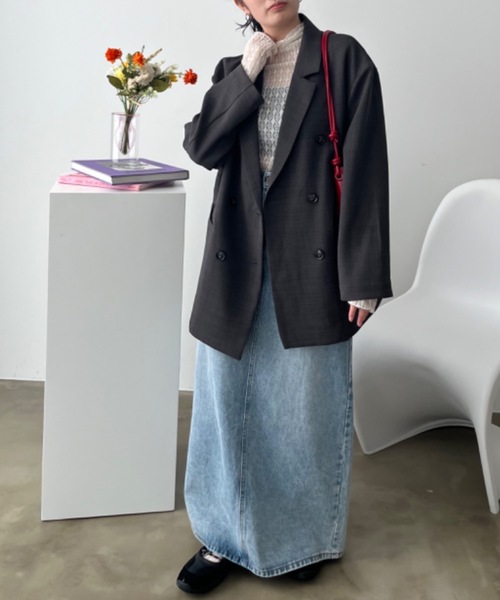 Birthday room(バースデイルーム)の「〈セットアップ対応〉オーバーサイズテーラードジャケット / over size tailored jacket(テーラードジャケット・レディース・ブラック/グレー・FREE)」の10枚目の写真