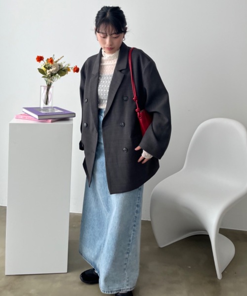 Birthday room(バースデイルーム)の「〈セットアップ対応〉オーバーサイズテーラードジャケット / over size tailored jacket(テーラードジャケット・レディース・ブラック/グレー・FREE)」の11枚目の写真
