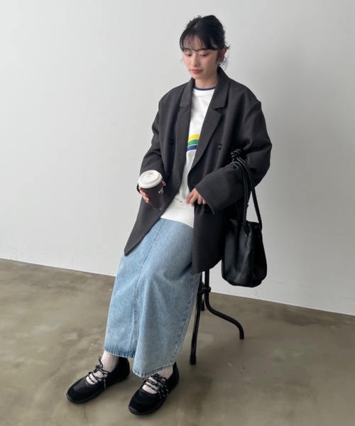 Birthday room(バースデイルーム)の「〈セットアップ対応〉オーバーサイズテーラードジャケット / over size tailored jacket(テーラードジャケット・レディース・ブラック/グレー・FREE)」の13枚目の写真