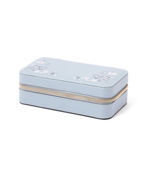 Francfranc（フランフラン）の「エンブロイダリーフラワー トラベルジュエリーボックス M ブルー（収納グッズ）」