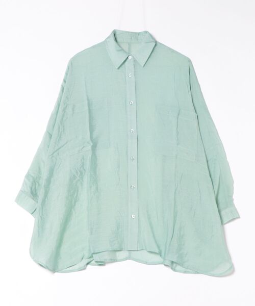 reca(レカ)の「シアードルマンシャツ(シャツ/ブラウス・レディース・ブラック/ブラウン/キャメル/ダークベージュ/グレー/グレイッシュベージュ/カーキ/ワイン/グリーン/ミント/ラベンダー・M)」の8枚目の写真