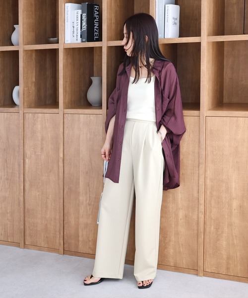 reca(レカ)の「シアードルマンシャツ(シャツ/ブラウス・レディース・ブラック/ブラウン/キャメル/ダークベージュ/グレー/グレイッシュベージュ/カーキ/ワイン/グリーン/ミント/ラベンダー/パープル・M)」の22枚目の写真