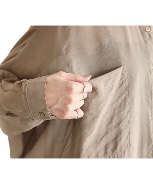 reca(レカ)の「シアードルマンシャツ(シャツ/ブラウス・レディース・ブラック/ブラウン/キャメル/ダークベージュ/グレー/グレイッシュベージュ/カーキ/ワイン/グリーン/ミント/ラベンダー・M)」の21枚目の写真