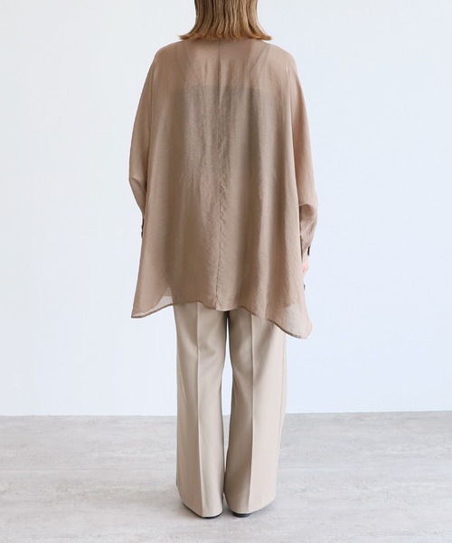 reca(レカ)の「シアードルマンシャツ(シャツ/ブラウス・レディース・ブラック/ブラウン/キャメル/ダークベージュ/グレー/グレイッシュベージュ/カーキ/ワイン/グリーン/ミント/ラベンダー・M)」の16枚目の写真