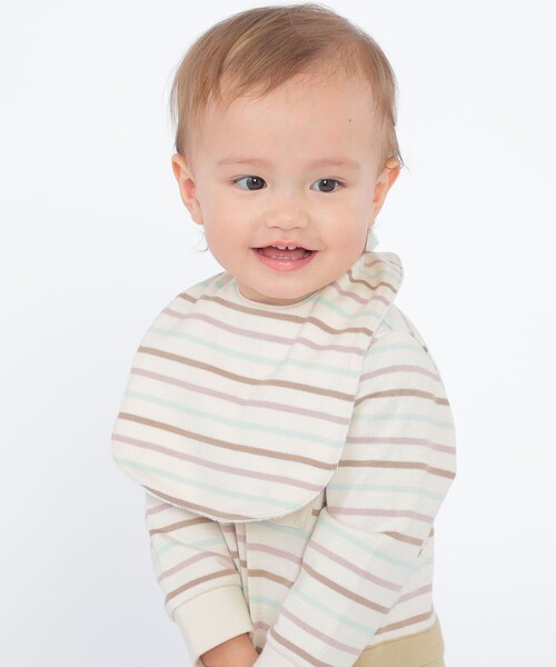SHIPS（シップス）の「SHIPS KIDS:オーガニック コットン ボーダー スタイ（スタイ/よだれかけ・キッズ・オフホワイト/ピンク/ネイビー・ONE SIZE）」の5枚目の写真