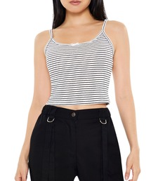 FOREVER 21 | リボンポイントボーダーキャミソール(キャミソール)