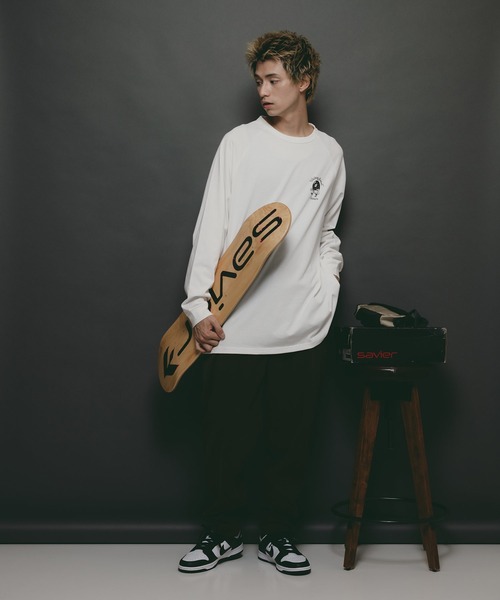 SAVIER(サビアー)の「【SAVIER/サビアー】ルーズフィットラグランロンT(Tシャツ/カットソー・メンズ・ブラック/ホワイト・LARGE/MEDIUM)」の7枚目の写真