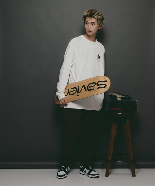 SAVIER(サビアー)の「【SAVIER/サビアー】ルーズフィットラグランロンT(Tシャツ/カットソー・メンズ・ブラック/ホワイト・LARGE/MEDIUM)」の8枚目の写真