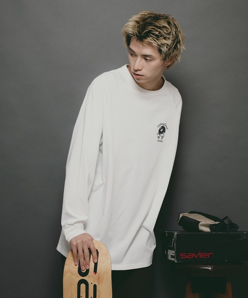 SAVIER(サビアー)の「【SAVIER/サビアー】ルーズフィットラグランロンT(Tシャツ/カットソー・メンズ・ブラック/ホワイト・LARGE/MEDIUM)」の3枚目の写真