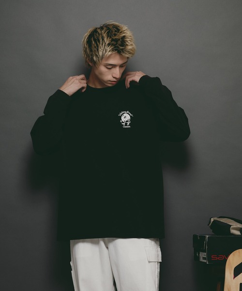 SAVIER(サビアー)の「【SAVIER/サビアー】ルーズフィットラグランロンT(Tシャツ/カットソー・メンズ・ブラック/ホワイト・LARGE/MEDIUM)」の9枚目の写真