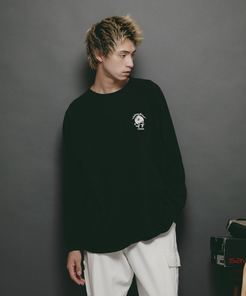 SAVIER(サビアー)の「【SAVIER/サビアー】ルーズフィットラグランロンT(Tシャツ/カットソー・メンズ・ブラック/ホワイト・LARGE/MEDIUM)」の10枚目の写真