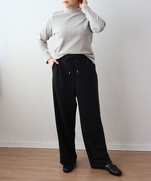 MB mint breeze(エムビーミントブリーズ)の「【L~6L 大きいサイズ】【吸湿・発熱】テレコタートルネックTシャツ(Tシャツ/カットソー・レディース・ライトグレー/ブラック/ピンク・LL/3L/4L/5L/6L/L)」の7枚目の写真