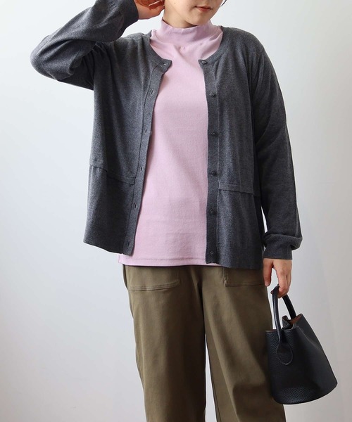 MB mint breeze(エムビーミントブリーズ)の「【L~6L 大きいサイズ】【吸湿・発熱】テレコタートルネックTシャツ(Tシャツ/カットソー・レディース・ライトグレー/ブラック/ピンク・LL/3L/4L/5L/6L/L)」の10枚目の写真