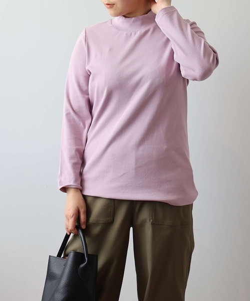 MB mint breeze(エムビーミントブリーズ)の「【L~6L 大きいサイズ】【吸湿・発熱】テレコタートルネックTシャツ(Tシャツ/カットソー・レディース・ライトグレー/ブラック/ピンク・LL/3L/4L/5L/6L/L)」の11枚目の写真