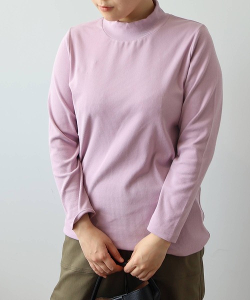 MB mint breeze(エムビーミントブリーズ)の「【L~6L 大きいサイズ】【吸湿・発熱】テレコタートルネックTシャツ(Tシャツ/カットソー・レディース・ライトグレー/ブラック/ピンク・LL/3L/4L/5L/6L/L)」の12枚目の写真