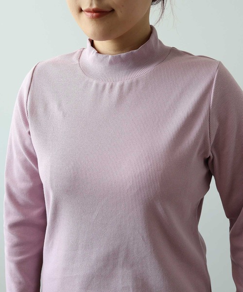 MB mint breeze(エムビーミントブリーズ)の「【L~6L 大きいサイズ】【吸湿・発熱】テレコタートルネックTシャツ(Tシャツ/カットソー・レディース・ライトグレー/ブラック/ピンク・LL/3L/4L/5L/6L/L)」の14枚目の写真