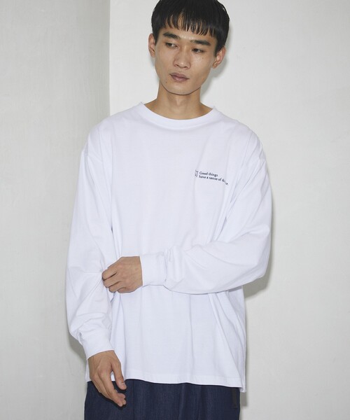Firsthand(ファーストハンド)の「MA Firsthand/マ ファーストハンド BASIC LOGO LS TEE / ロングスリーブTシャツ / ロンT / 長袖Tシャツ(Tシャツ/カットソー・メンズ・ホワイト/ブラック/グレー・MEDIUM/LARGE)」の21枚目の写真