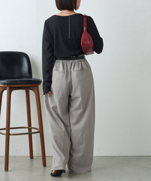 Jena espace merveilleux(ジェナ エスパスメルヴェイユ)の「ラメタックワイドパンツ(その他パンツ・レディース・チャコールグレー/ライトグレー・FREE)」の10枚目の写真