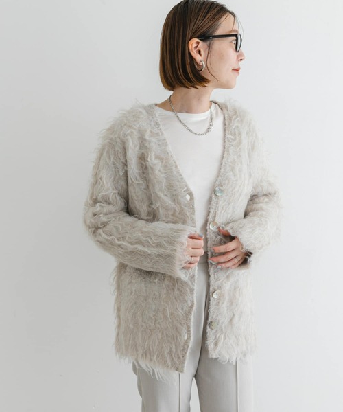 カーディガン F by ROSSO　シープドッグシャギーカーディガン レディース セール】F by ROSSO シープドッグシャギーカーディガン