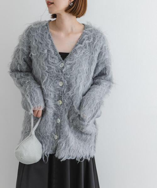 セール】F by ROSSO シープドッグシャギーカーディガン（カーディガン