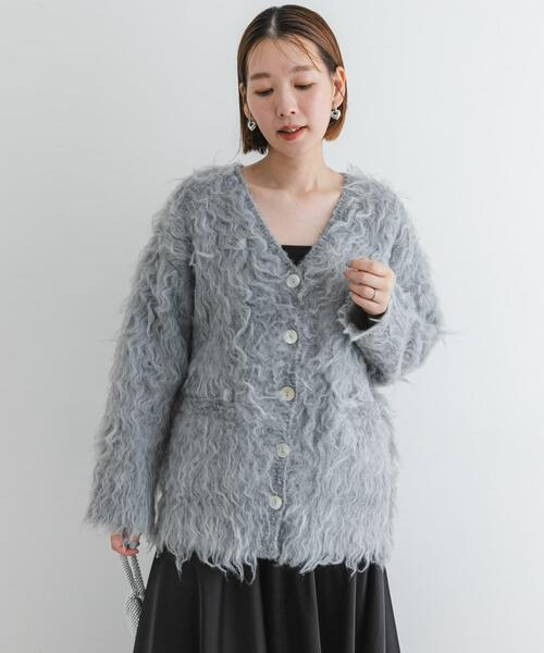 セール】F by ROSSO シープドッグシャギーカーディガン（カーディガン