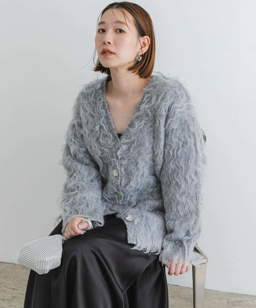 F by ROSSO　シープドッグシャギーカーディガン セール】F by ROSSO シープドッグシャギーカーディガン