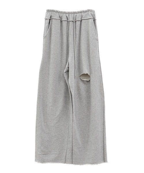 ISOOK（アイスー）の「カットオフスウェットパンツ(chiica select) / ダメージスウェット ワイドパンツ ダメージパンツ（スウェットパンツ・レディース・グレー・FREE）」の9枚目の写真
