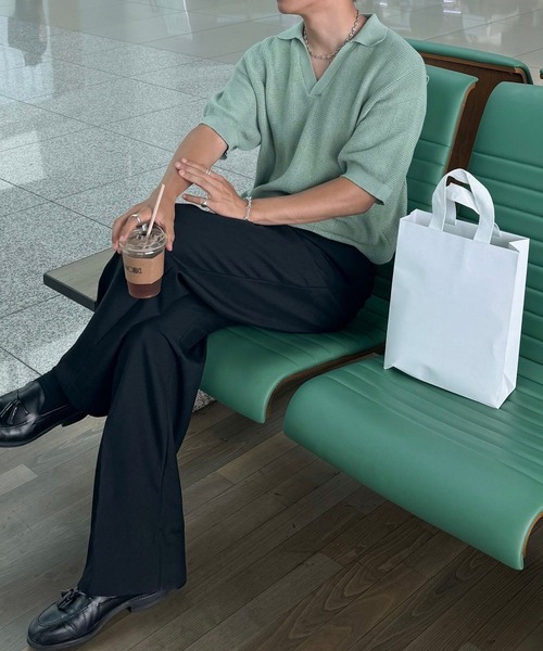 LURAKU(ルラク)の「【LURAKU】dry touch Loose knit polo shirt /ドライタッチルーズニットポロシャツ(ニット/セーター・メンズ・グリーン・MEDIUM)」の8枚目の写真