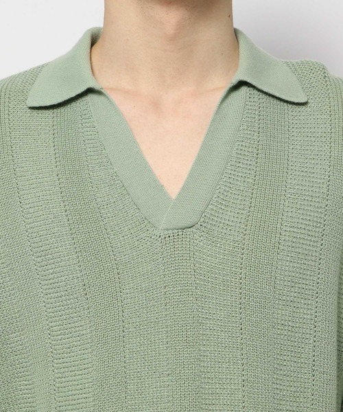 LURAKU(ルラク)の「【LURAKU】dry touch Loose knit polo shirt /ドライタッチルーズニットポロシャツ(ニット/セーター・メンズ・グリーン・MEDIUM)」の18枚目の写真