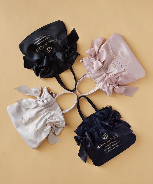 Maison de FLEUR(メゾンドフルール)の「ダブルリボン2Wayトートバッグ(ショルダーバッグ・レディース・ピンク系その他3/ネイビー/ピンク/ブラック・FREE)」の10枚目の写真