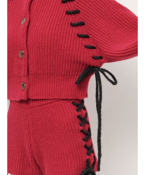 jouetie(ジュエティ)の「バイカラーステッチニットカーディガン【セットアップ対応】(カーディガン/ボレロ・レディース・アイボリー/ブラック/レッド・MEDIUM)」の13枚目の写真