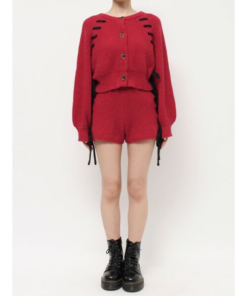 jouetie(ジュエティ)の「バイカラーステッチニットカーディガン【セットアップ対応】(カーディガン/ボレロ・レディース・アイボリー/ブラック/レッド・MEDIUM)」の15枚目の写真