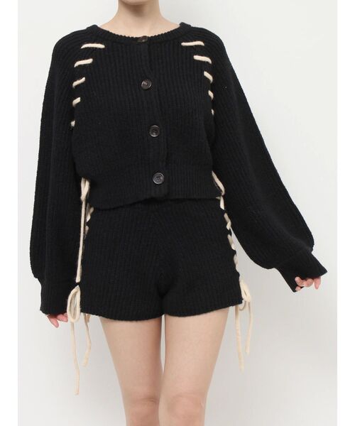 jouetie(ジュエティ)の「バイカラーステッチニットカーディガン【セットアップ対応】(カーディガン/ボレロ・レディース・アイボリー/ブラック/レッド・MEDIUM)」の20枚目の写真