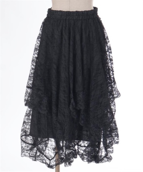 axes femme（アクシーズファム）の「ペチ付イレヘムレーススカート（スカート・レディース・ブラック/ホワイト・FREE）」の8枚目の写真