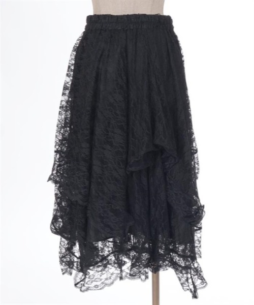 axes femme（アクシーズファム）の「ペチ付イレヘムレーススカート（スカート・レディース・ブラック/ホワイト・FREE）」の10枚目の写真